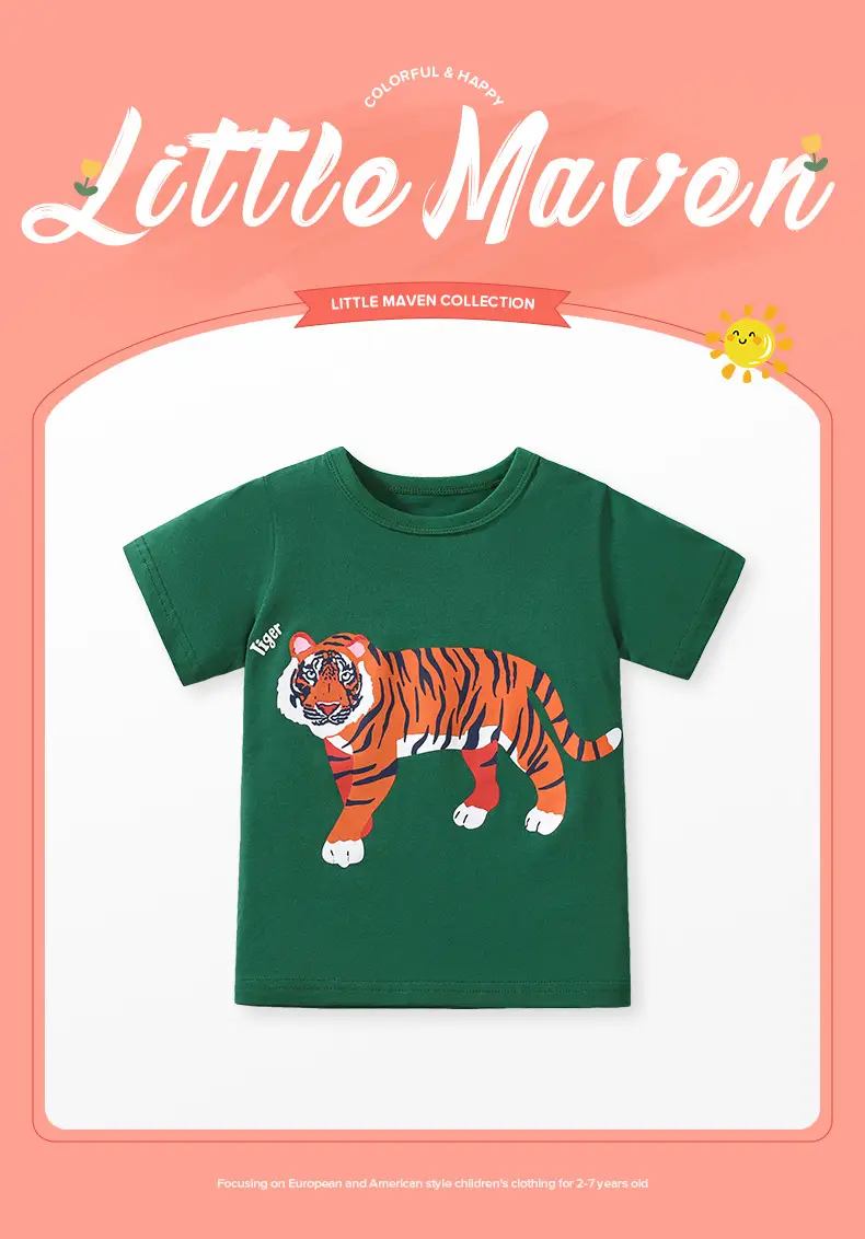 Little Unicorn Cotton T-Shirt Pink for Girls — feature 3