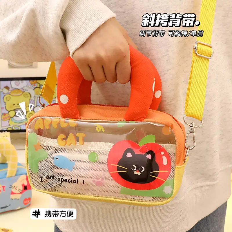 Cute Cartoon Cat Shoulder Bag for Girls Students