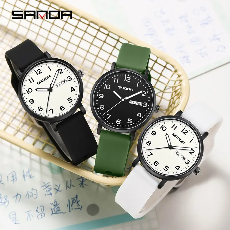 Sanda Quartz Watch Black Sport Waterproof for Boys Girls - Image 11