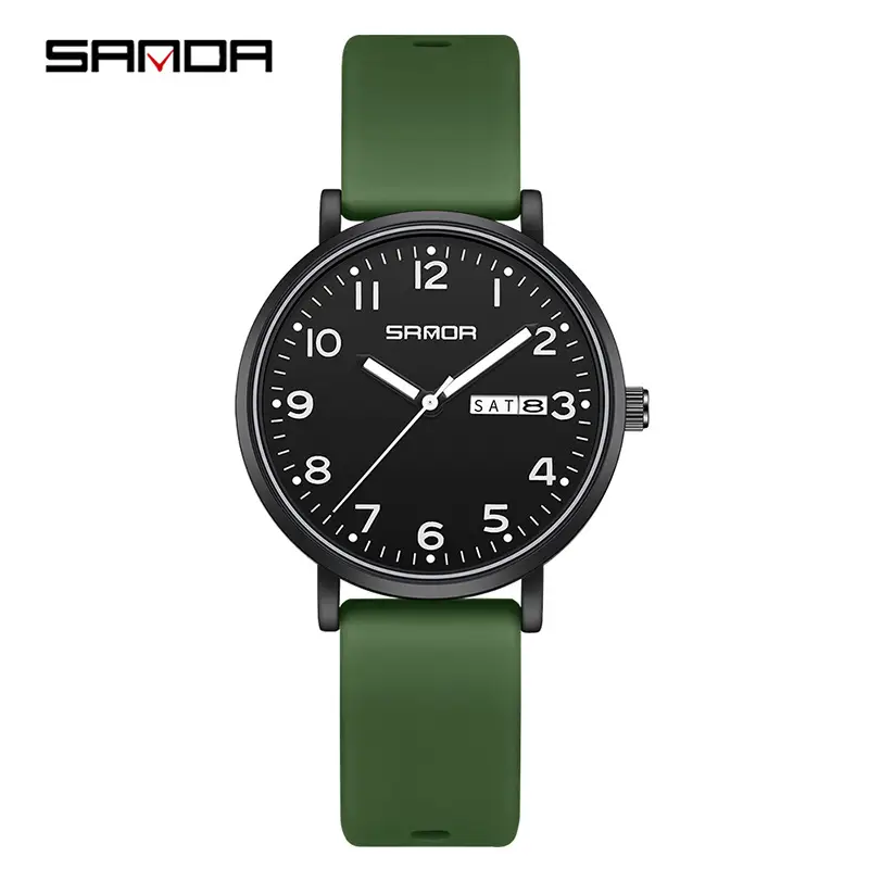 Sanda Quartz Watch Black Sport Waterproof for Boys Girls - Image 4