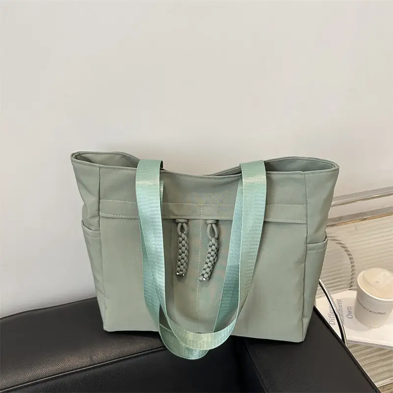 Women's Japanese Style Large Capacity Shoulder Bag Olive Green - Image 8