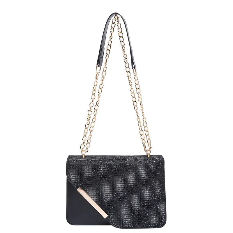 Women's Black Chain Crossbody Bag Winter New Niche Design