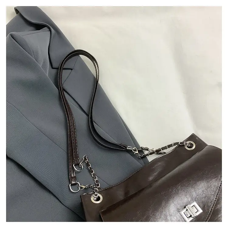 Black Leather Chain Shoulder Tote Bag for Women — feature 7