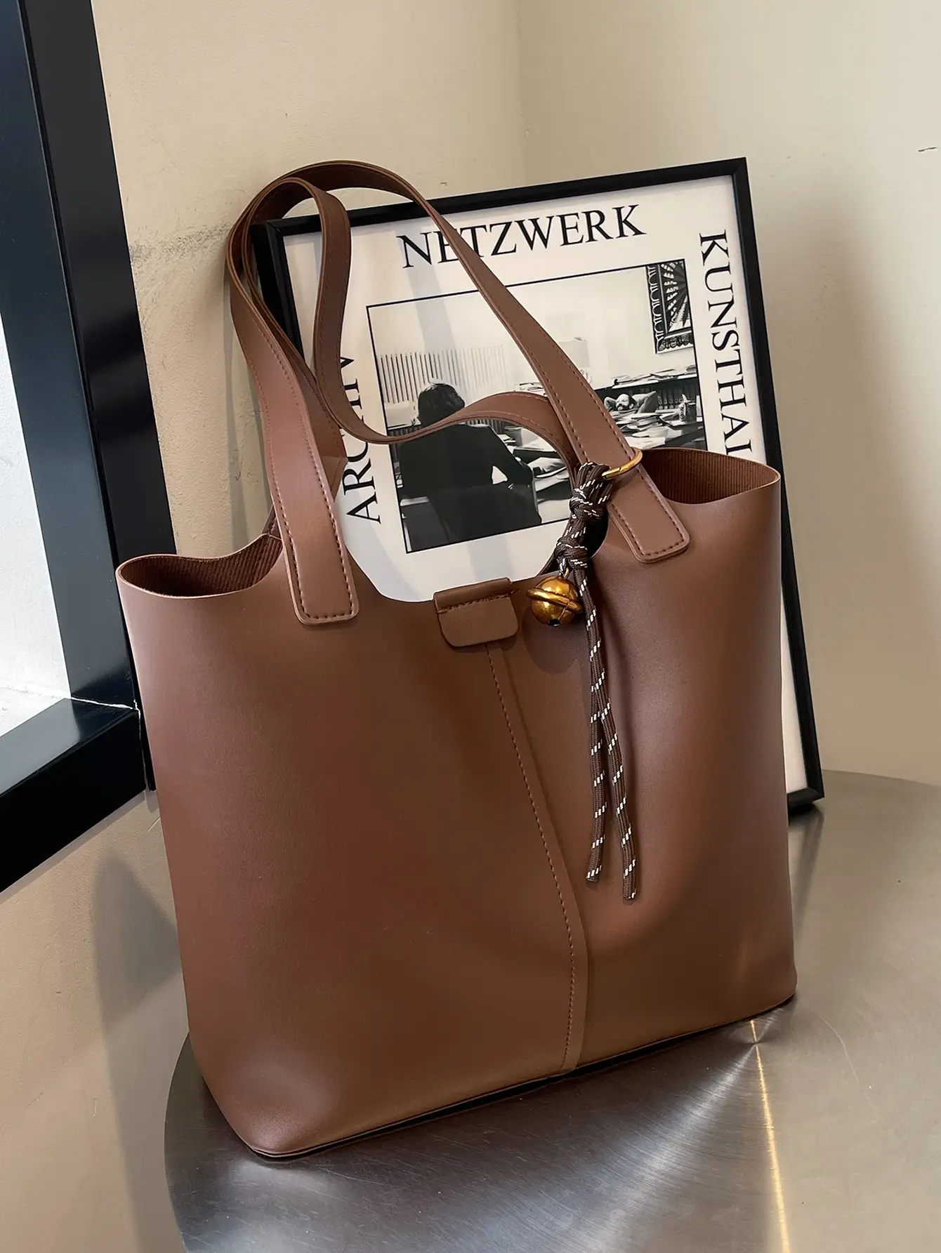Retro Brown Shoulder Bag 2024 Autumn Winter Women - Image 3
