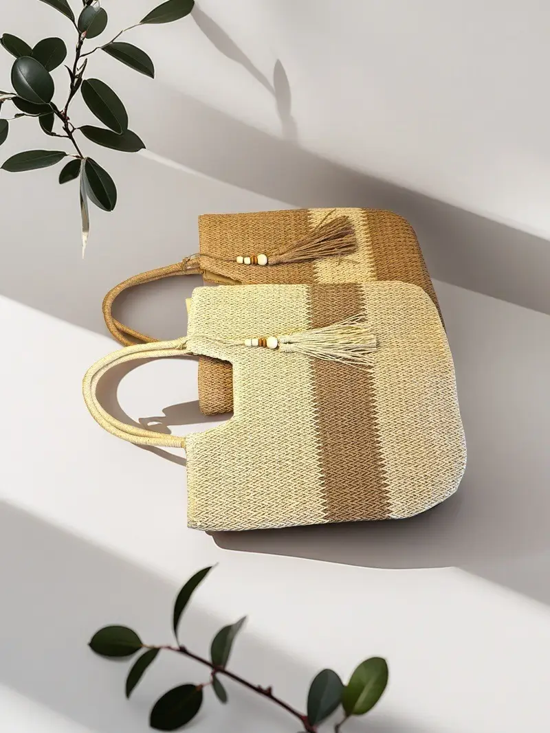 Braided Tassel Bag for Women Large Capacity Handmade - Image 4