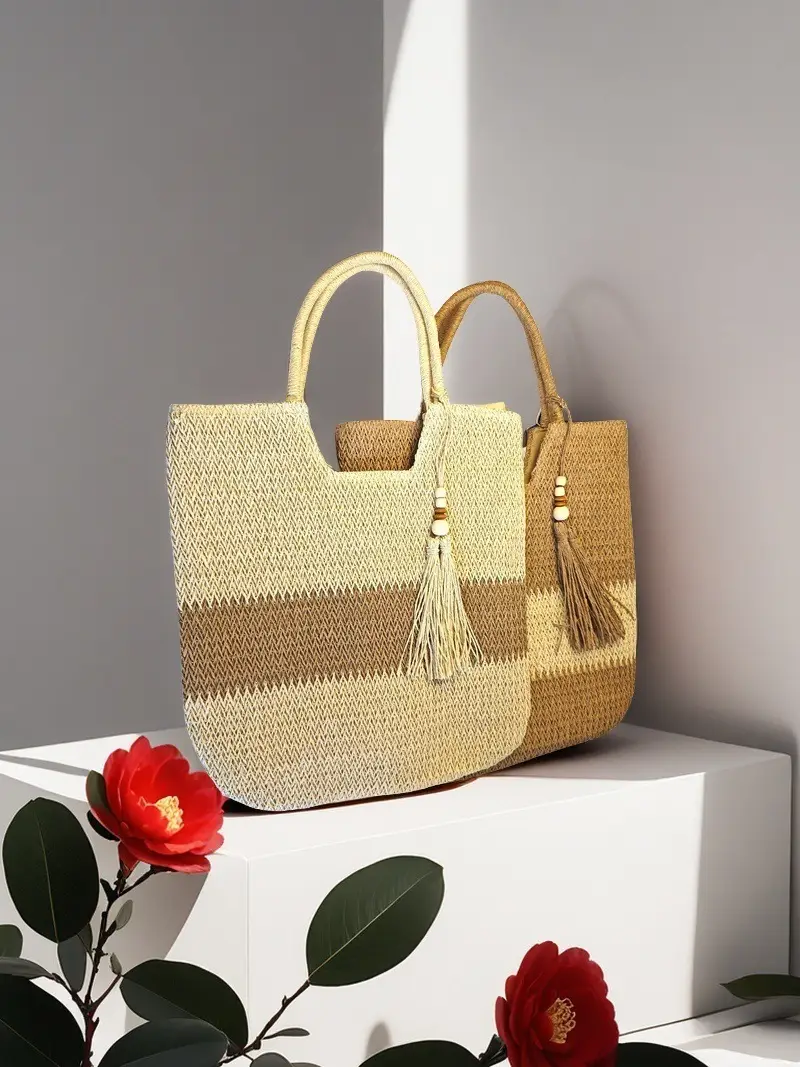 Braided Tassel Bag for Women Large Capacity Handmade — feature 2