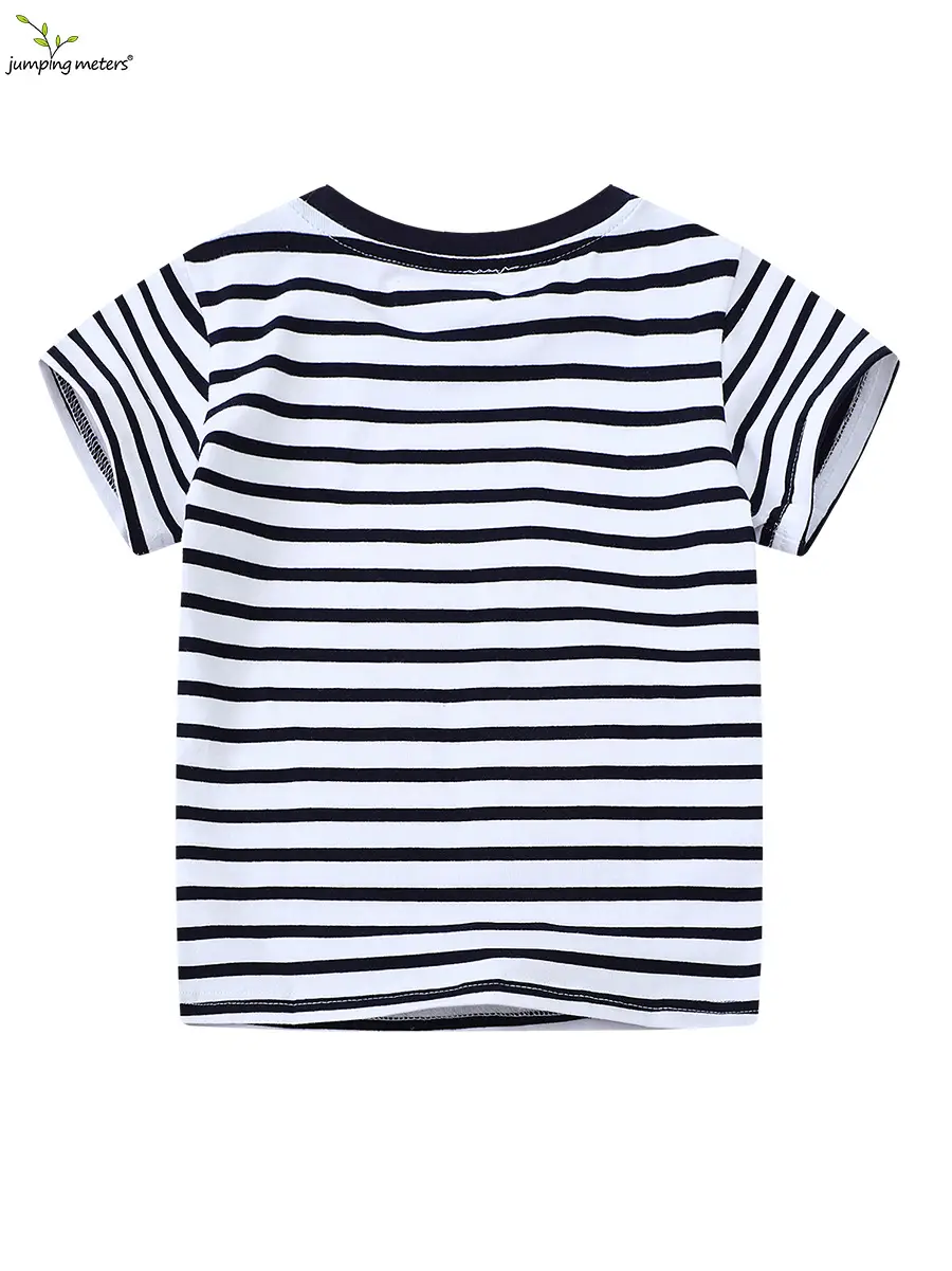 Kids Striped T-Shirt with Lion & Tiger Print