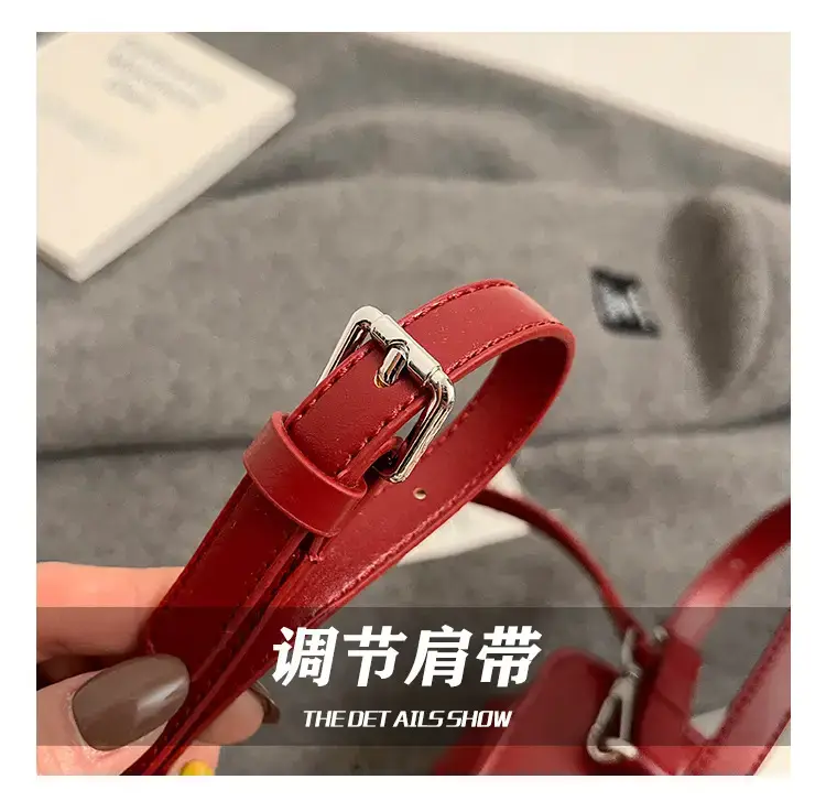 Red Square Satchel Shoulder Bag for Women — feature 14