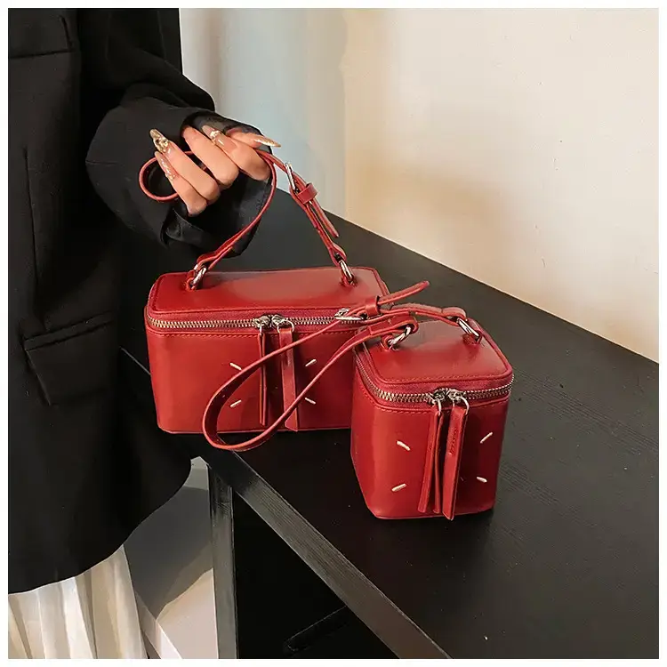Red Square Satchel Shoulder Bag for Women — feature 16