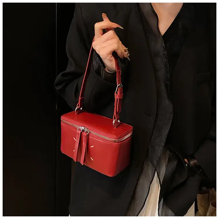 Red Square Satchel Shoulder Bag for Women — feature 17