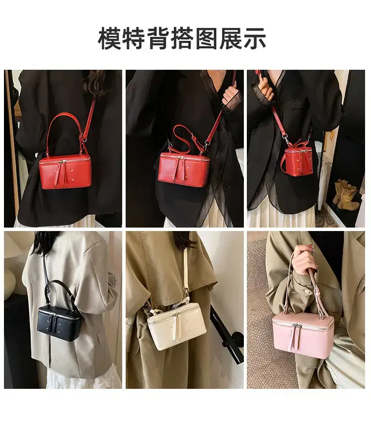 Red Square Satchel Shoulder Bag for Women — feature 5