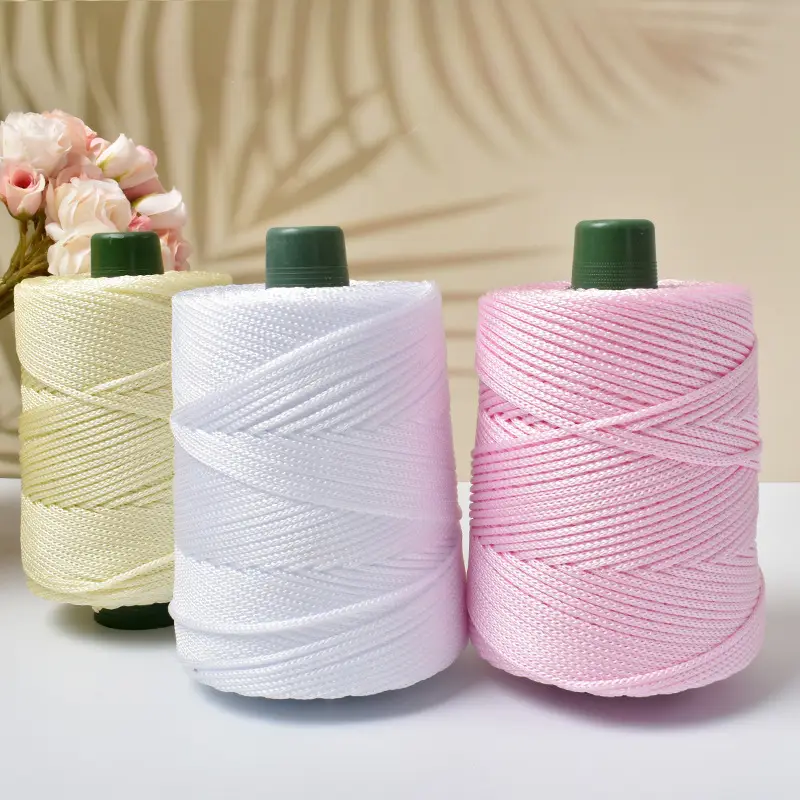 cool hat braided line light body ice silk line ice twine hand woven diy hook bag cushion blanket hollow bright silk coarse wool