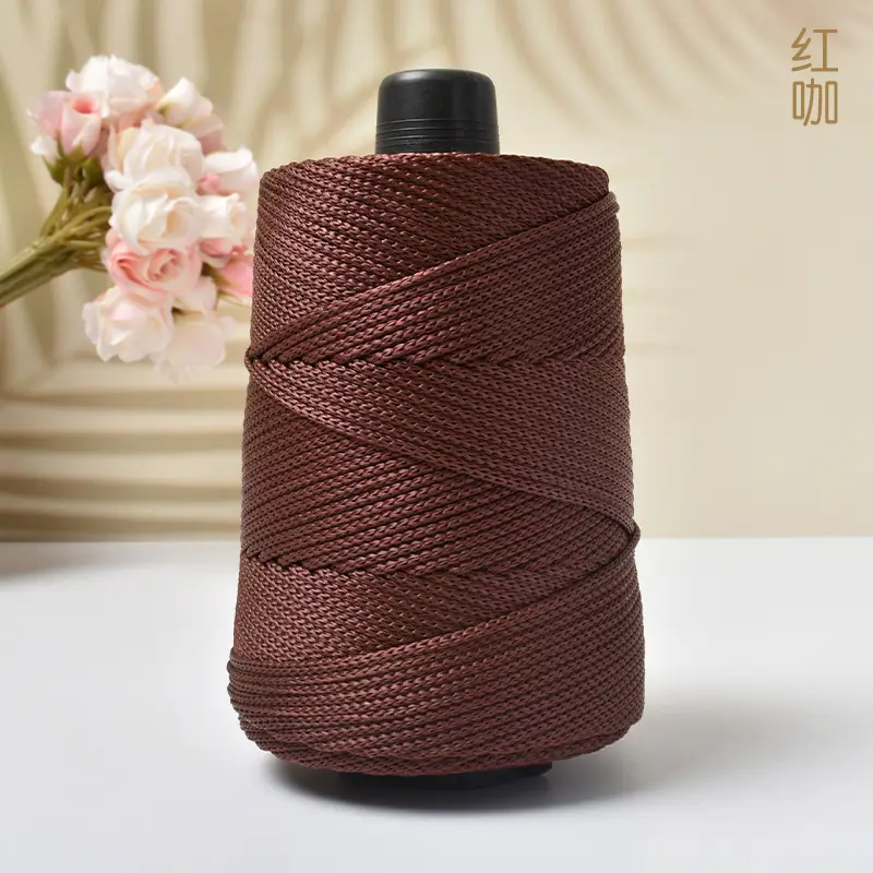 cool hat braided line light body ice silk line ice twine hand woven diy hook bag cushion blanket hollow bright silk coarse wool