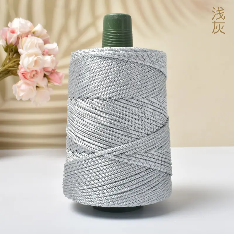 cool hat braided line light body ice silk line ice twine hand woven diy hook bag cushion blanket hollow bright silk coarse wool