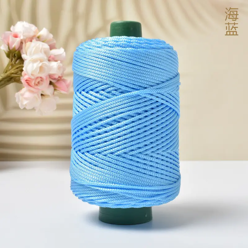 cool hat braided line light body ice silk line ice twine hand woven diy hook bag cushion blanket hollow bright silk coarse wool