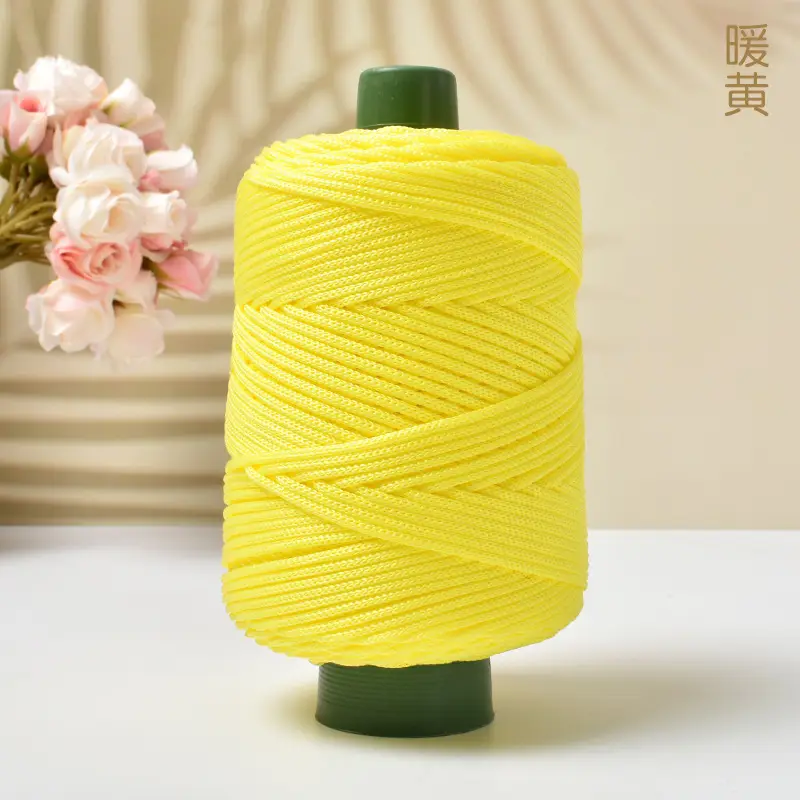 cool hat braided line light body ice silk line ice twine hand woven diy hook bag cushion blanket hollow bright silk coarse wool