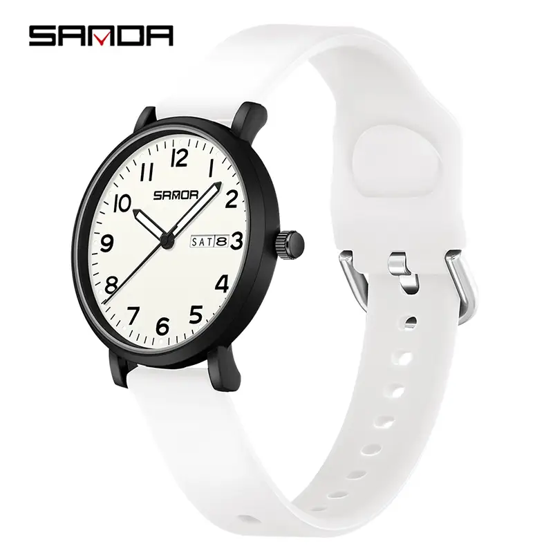 Sanda Quartz Watch Gold Leather Brown 289 - Image 4