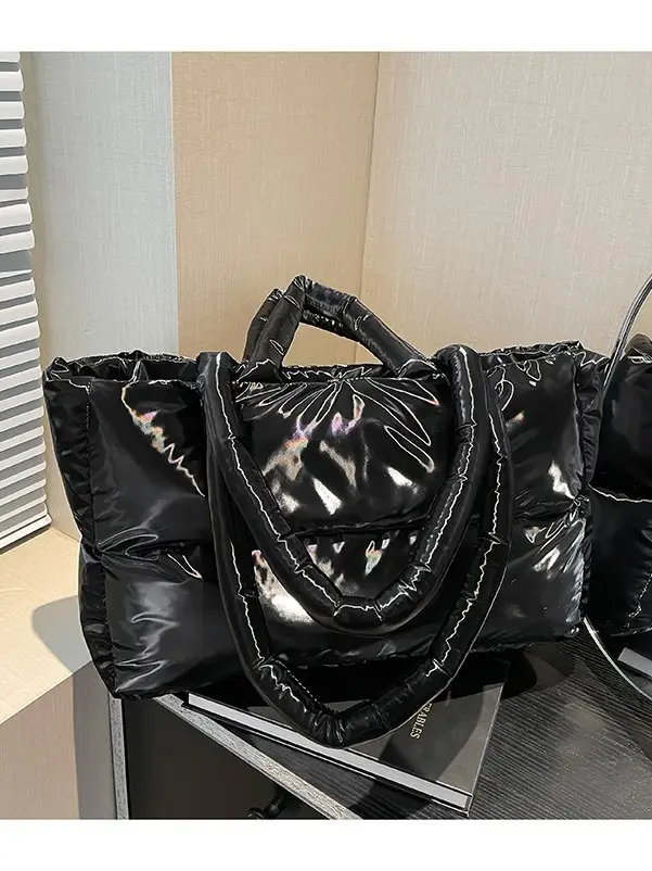 Black Puffy Crossbody Bag Large Capacity Women - Image 13