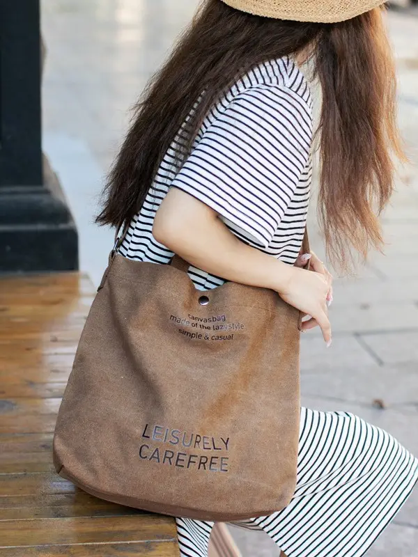 Cross-border Canvas Shoulder Bag 2024 New - Image 10