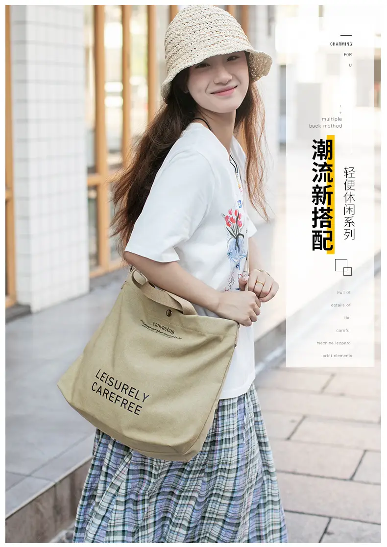 Cross-border Canvas Shoulder Bag 2024 New — feature 3