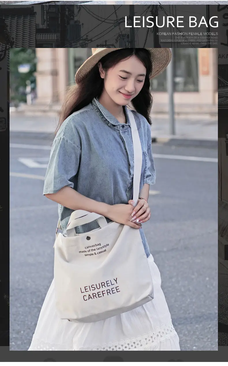 Cross-border Canvas Shoulder Bag 2024 New — feature 6