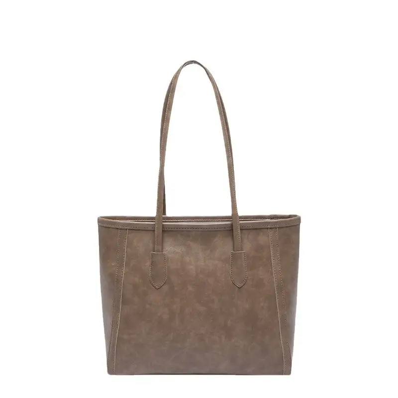 Vintage Brown Leather Tote Bag for Women - Image 9