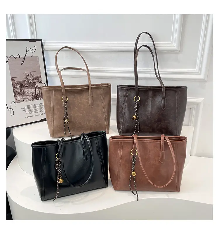 Vintage Brown Leather Tote Bag for Women — feature 10