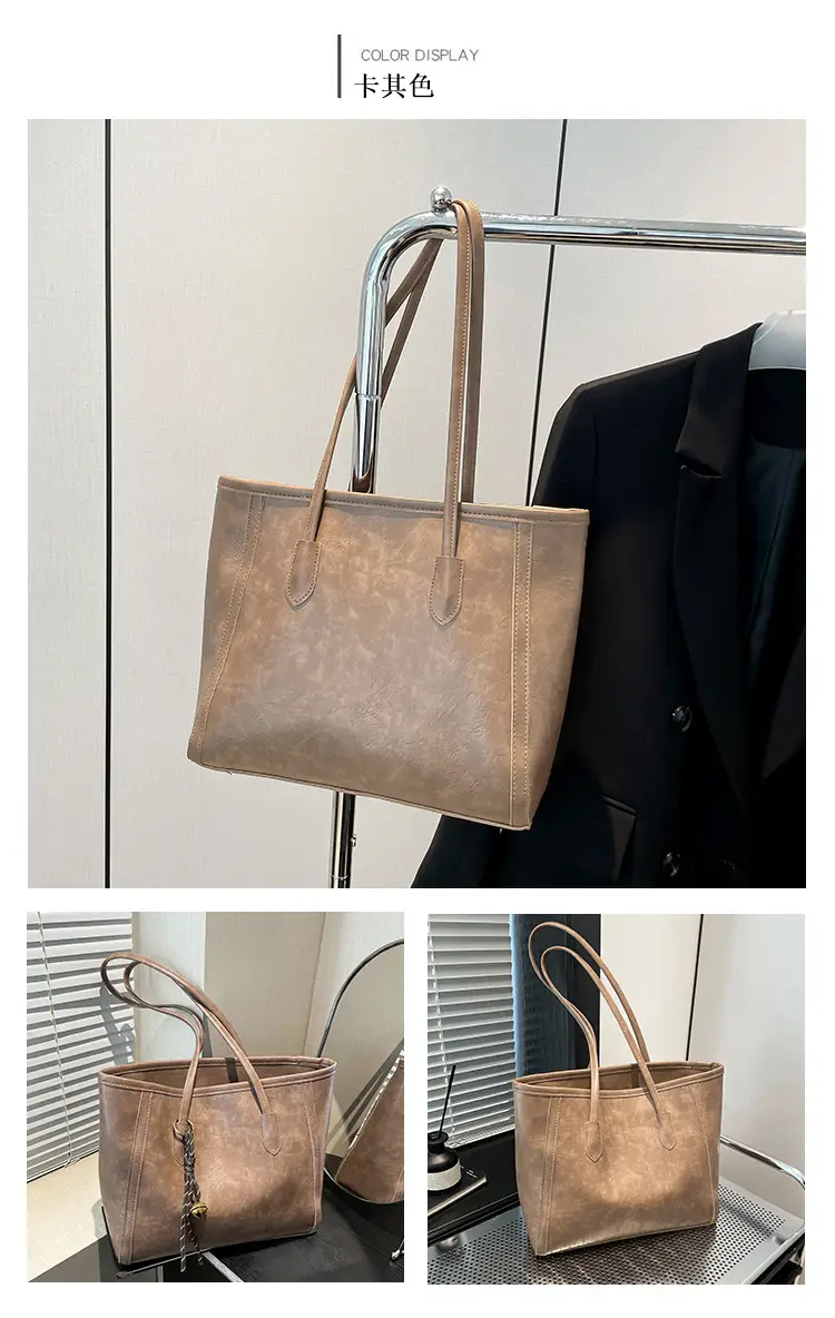 Vintage Brown Leather Tote Bag for Women — feature 12