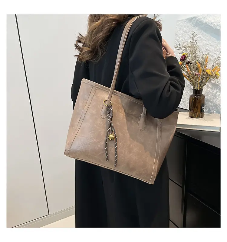 Vintage Brown Leather Tote Bag for Women — feature 24