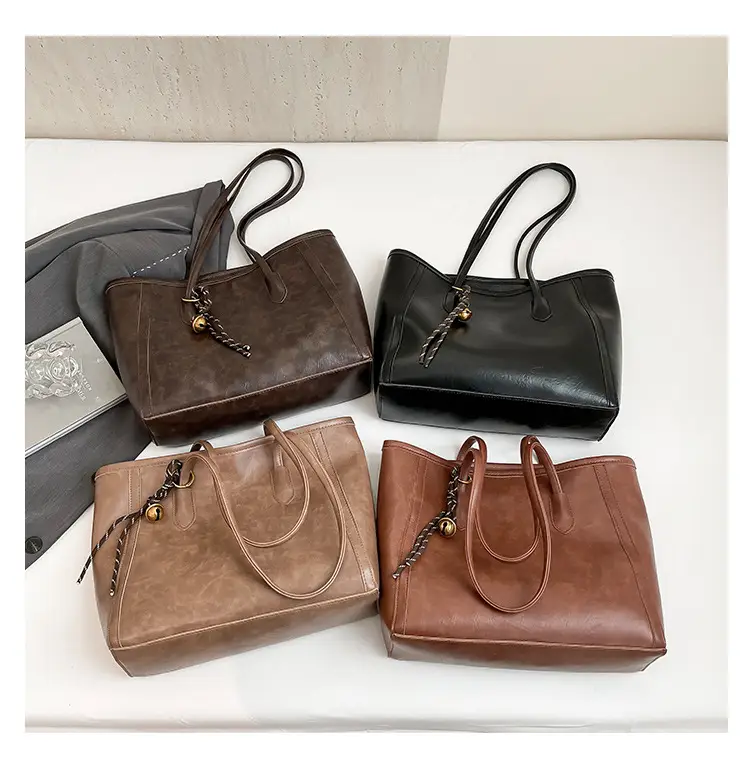 Vintage Brown Leather Tote Bag for Women — feature 8