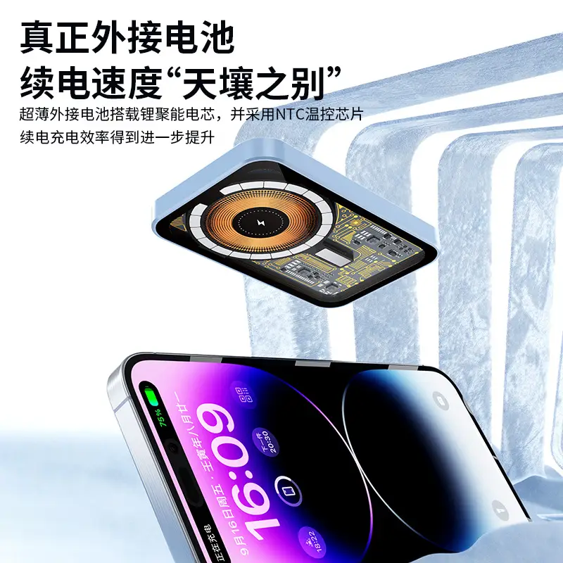 Cross-border MagSafe transparent magnetic charging treasure wireless fast charging 20000 mA mobile power bracket mini set