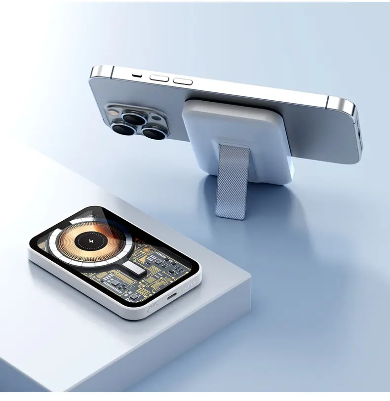 Cross-border MagSafe transparent magnetic charging treasure wireless fast charging 20000 mA mobile power bracket mini set — feature 25