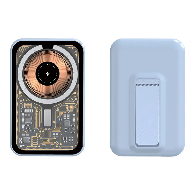 Cross-border MagSafe transparent magnetic charging treasure wireless fast charging 20000 mA mobile power bracket mini set