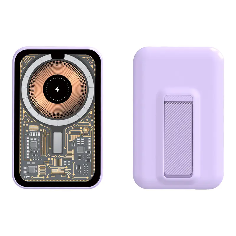 Cross-border MagSafe transparent magnetic charging treasure wireless fast charging 20000 mA mobile power bracket mini set