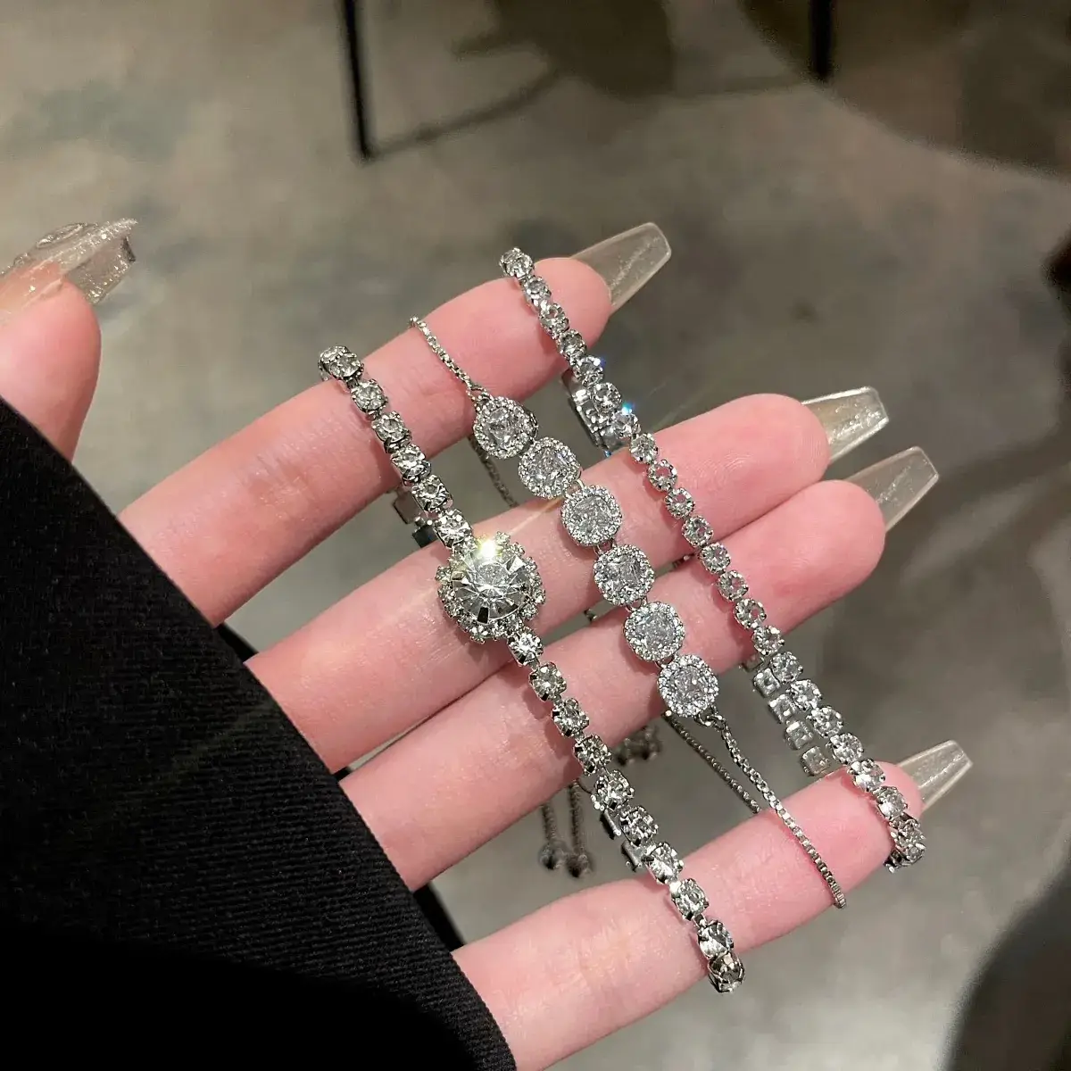 Super Flash Korean Zircon Bracelet for Girls Niche All-match Full Diamond Bracelet Stacked Style - Image 23