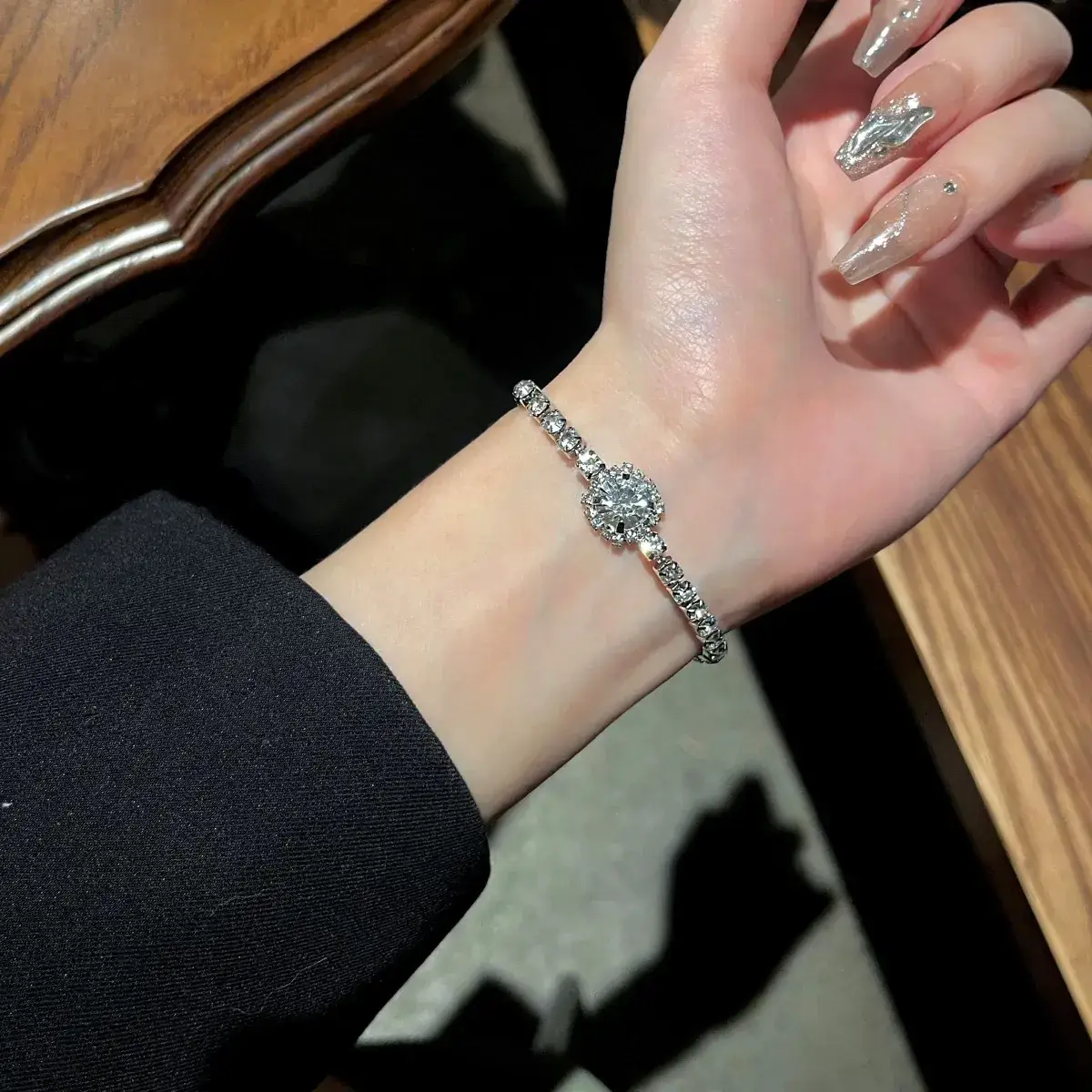 Super Flash Korean Zircon Bracelet for Girls Niche All-match Full Diamond Bracelet Stacked Style - Image 2