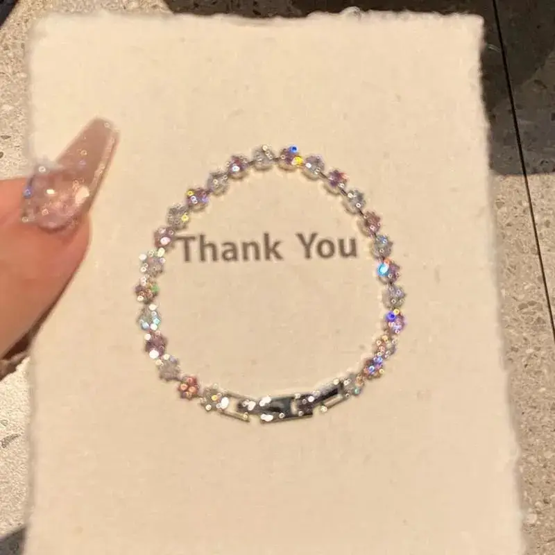 Super Flash Korean Zircon Bracelet for Girls Niche All-match Full Diamond Bracelet Stacked Style - Image 10