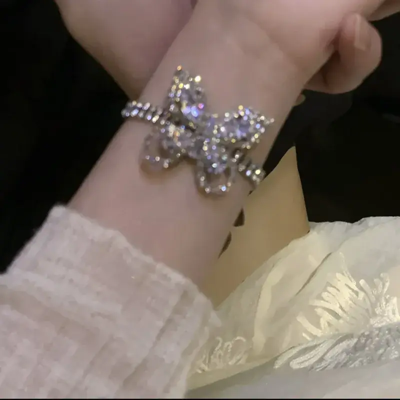Super Flash Korean Zircon Bracelet for Girls Niche All-match Full Diamond Bracelet Stacked Style - Image 15