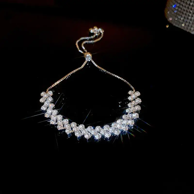 Super Flash Korean Zircon Bracelet for Girls Niche All-match Full Diamond Bracelet Stacked Style - Image 17