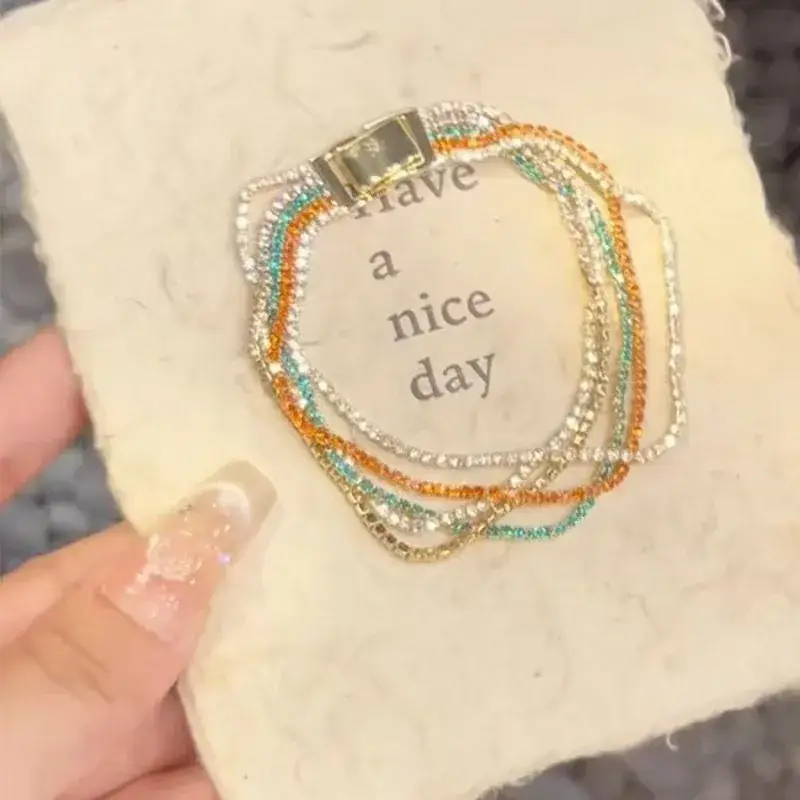 Super Flash Korean Zircon Bracelet for Girls Niche All-match Full Diamond Bracelet Stacked Style - Image 18