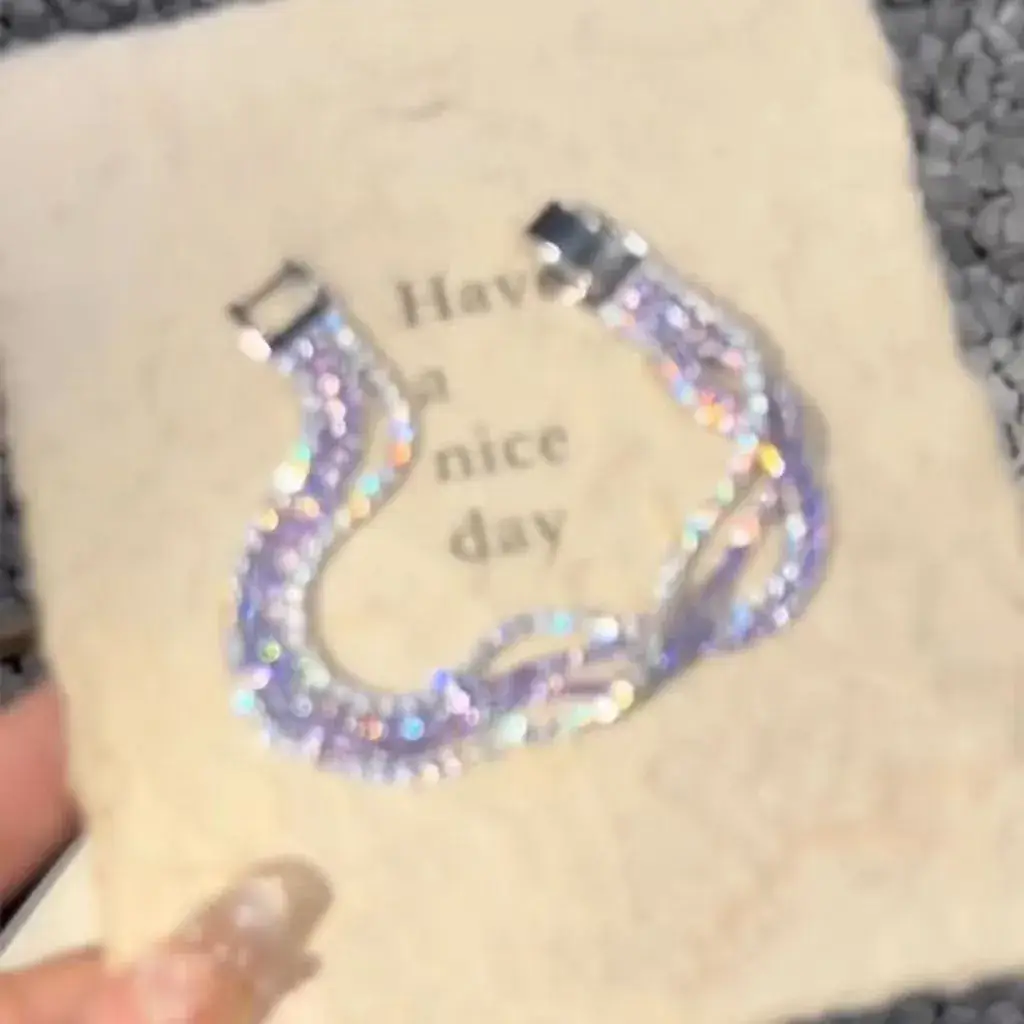 Super Flash Korean Zircon Bracelet for Girls Niche All-match Full Diamond Bracelet Stacked Style - Image 19