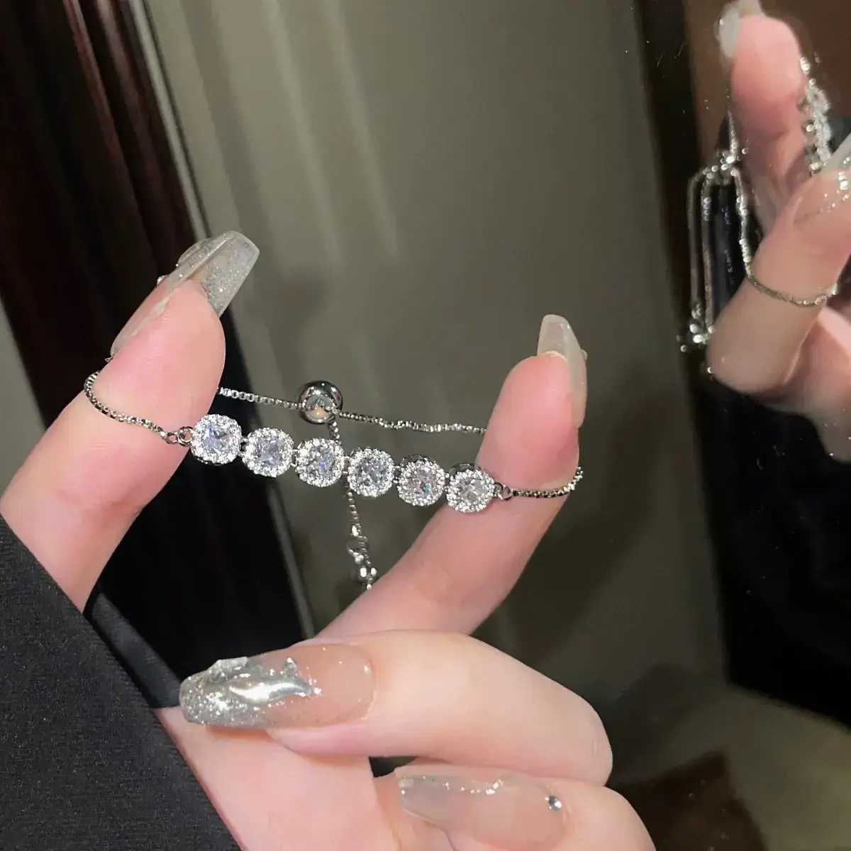 Super Flash Korean Zircon Bracelet for Girls Niche All-match Full Diamond Bracelet Stacked Style - Image 3