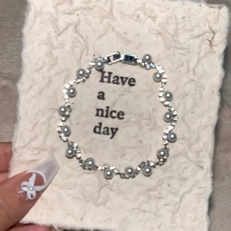 Super Flash Korean Zircon Bracelet for Girls Niche All-match Full Diamond Bracelet Stacked Style - Image 4