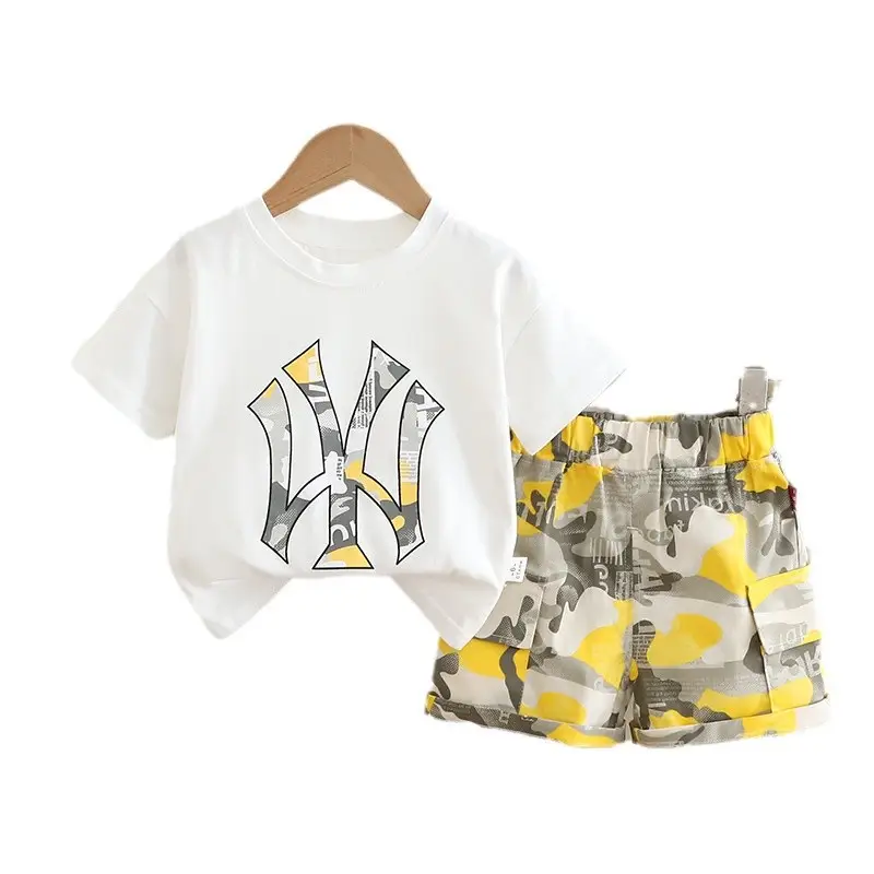 Boys 2025 Casual T-Shirt Camo Shorts Set - Image 6