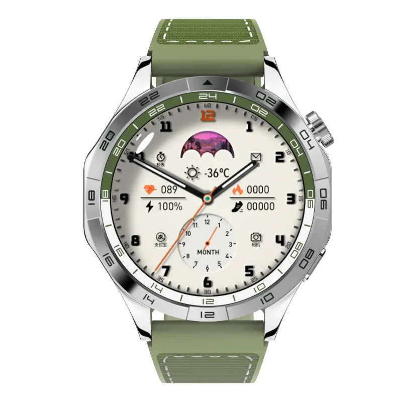 King Heart Rate Blood Oxygen Phone Watch Green Strap
