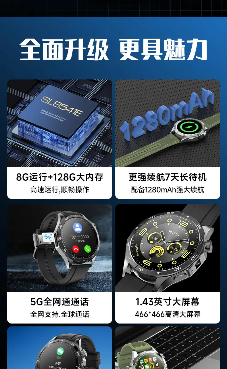 King Heart Rate Blood Oxygen Phone Watch Green Strap — feature 6