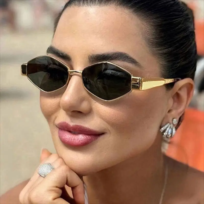 Diamond Metal Sunglasses Ladies Green Photo Concave 2024 — feature 2
