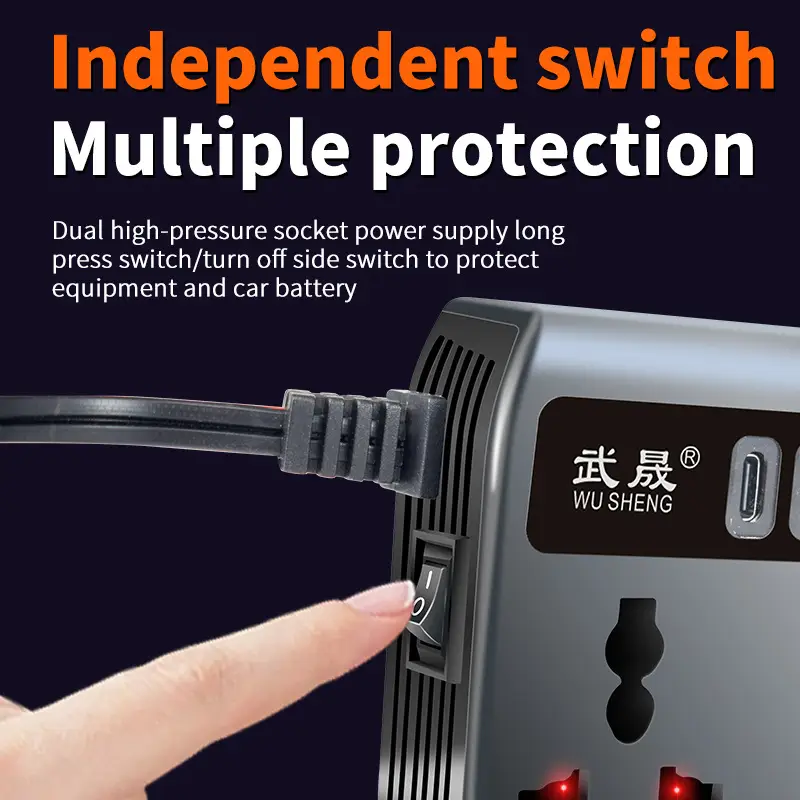 Universal 12-24V Car Inverter with 220V Load