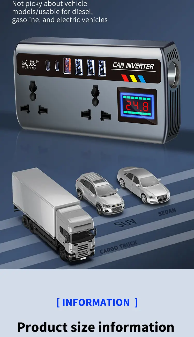 Universal 12-24V Car Inverter with 220V Load — feature 20