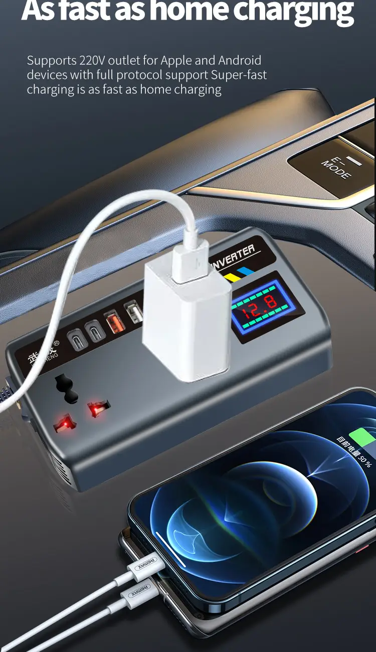 Universal 12-24V Car Inverter with 220V Load — feature 9